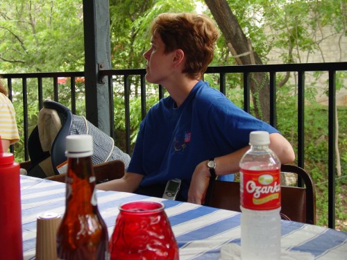Desiree kickin' back at the Iron Works